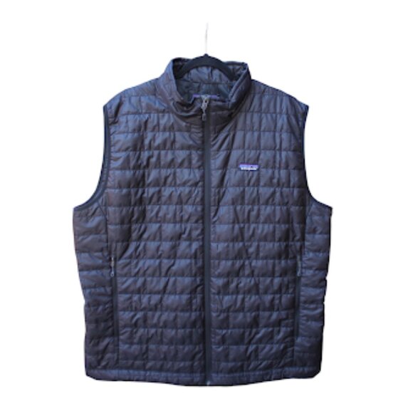 PATAGONIAMens Black Nano Puff Vest Packable Zip Up Primaloft Puffer 84242 XXL